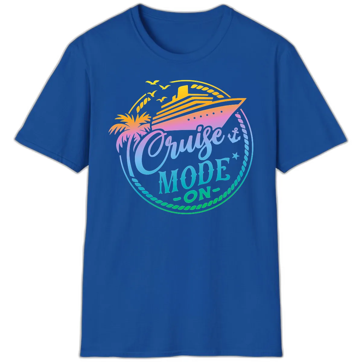 Cruise Mode On Tropical Graphic T-Shirt in Royal