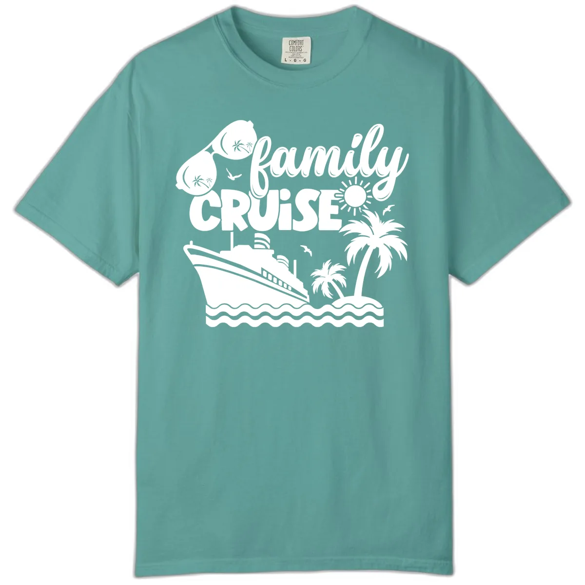 Family Cruise Vacation Fun Comfort Color in Seafoam