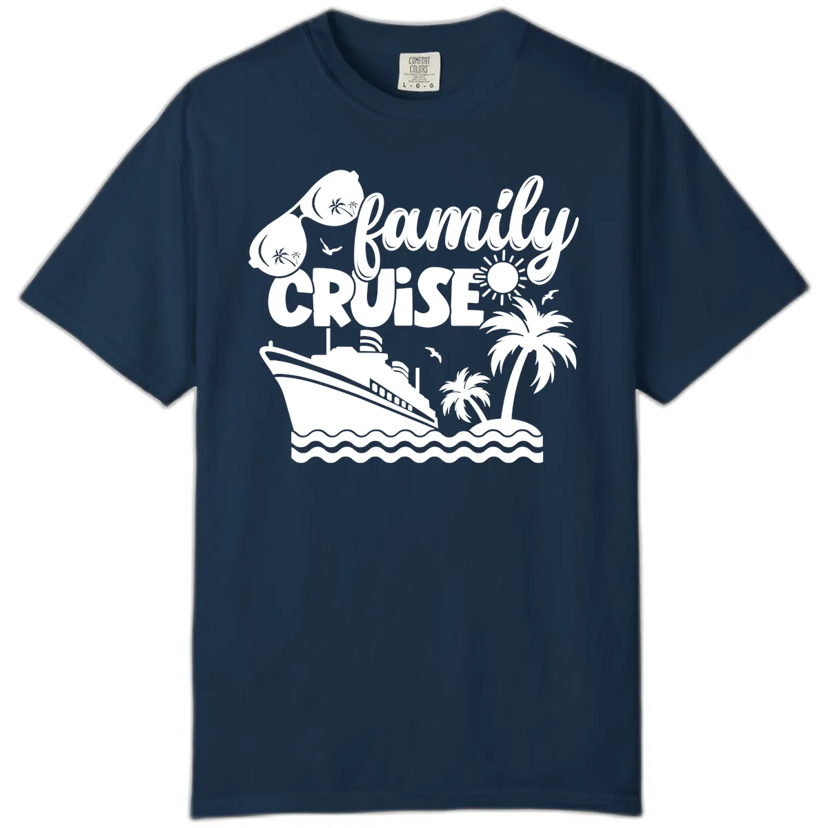 Family Cruise Vacation Fun Comfort Color in True Navy