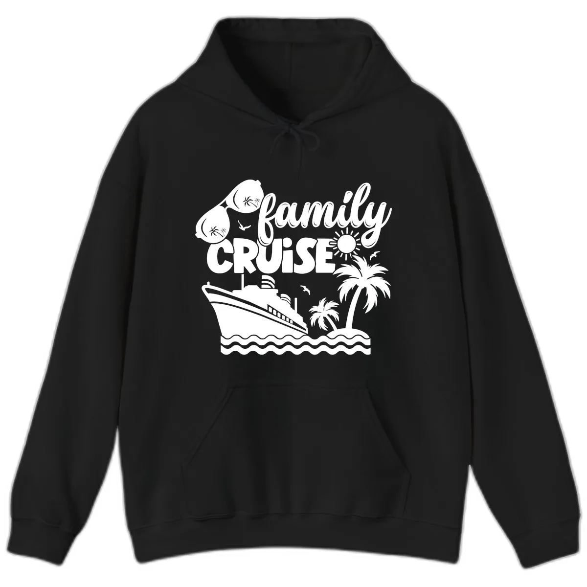 Family Cruise Vacation Fun Hoodie in Black
