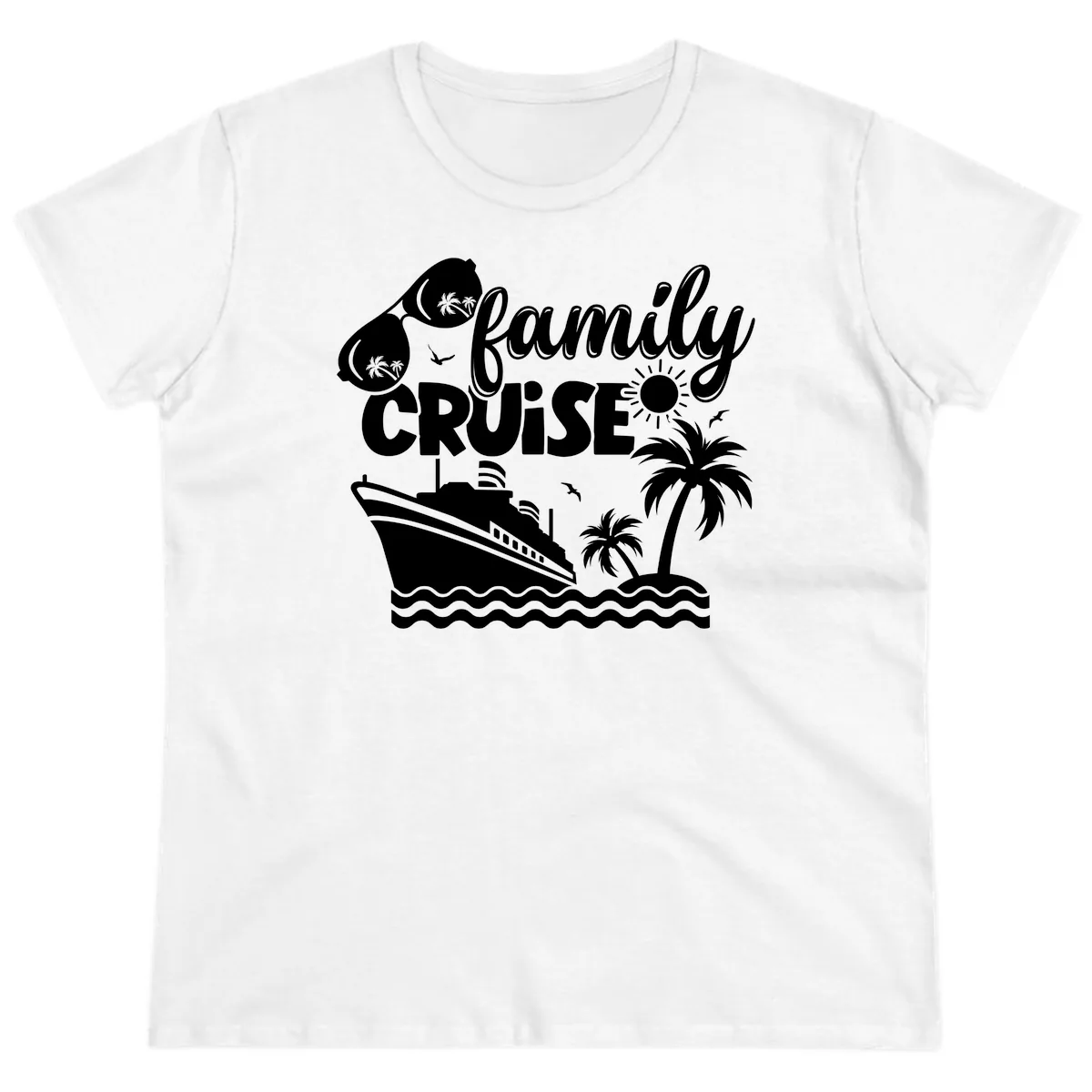 Family Cruise Vacation Fun Ladies Tee in White