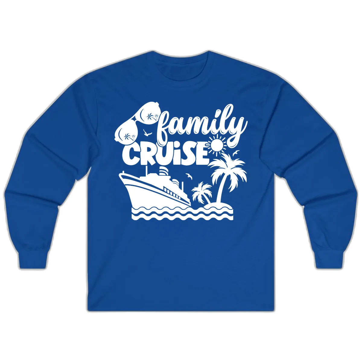 Family Cruise Vacation Fun Long Sleeve in Royal