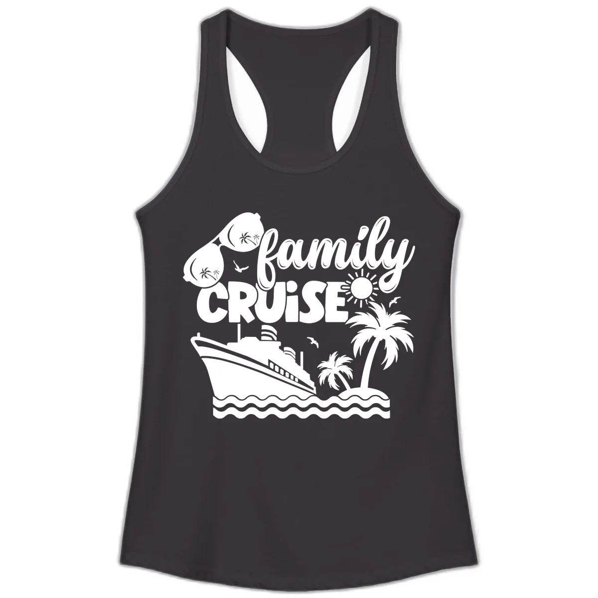 Family Cruise Vacation Fun Ladies Tank in Black