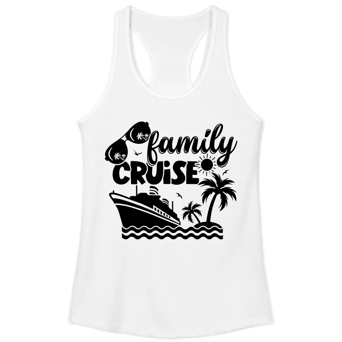 Family Cruise Vacation Fun Ladies Tank in White
