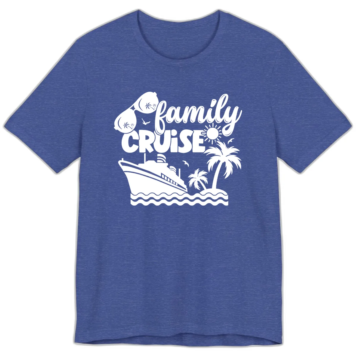 Family Cruise Vacation Fun Premium T-Shirt in Heather True Royal