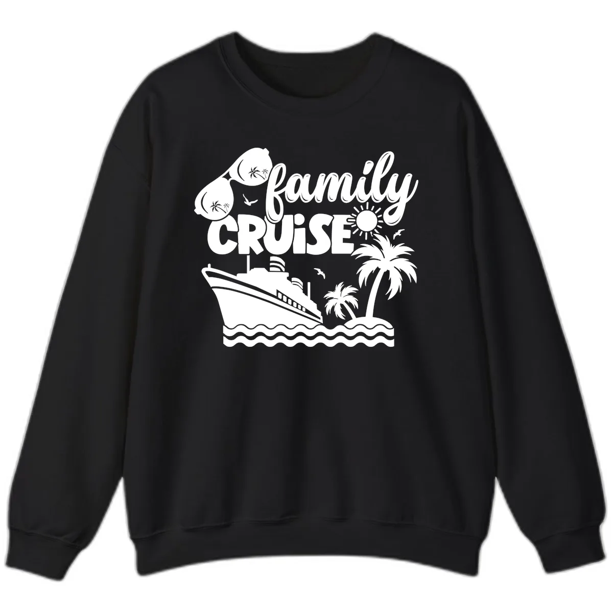 Family Cruise Vacation Fun Sweatshirt in Black