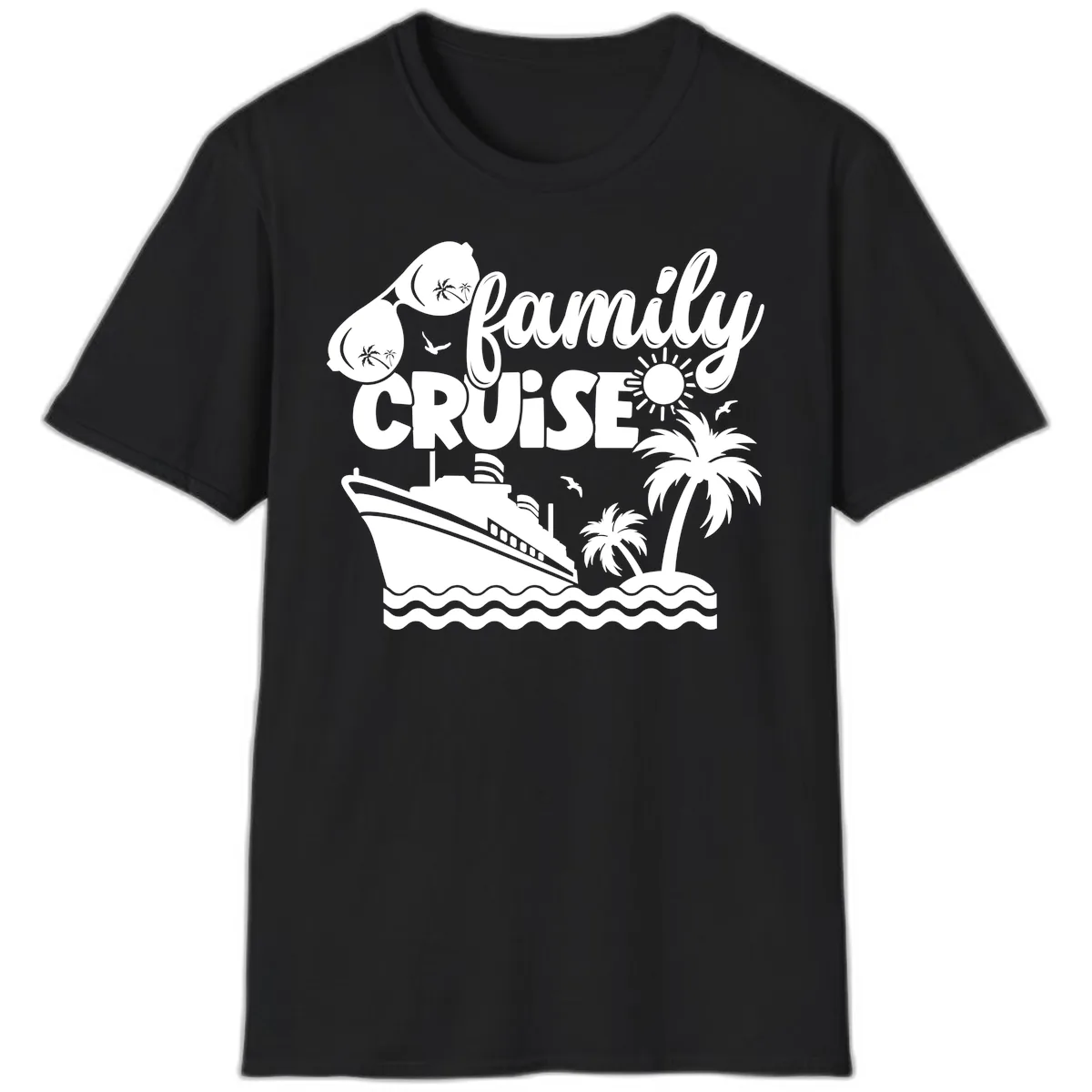 Family Cruise Vacation Fun T-Shirt in Black