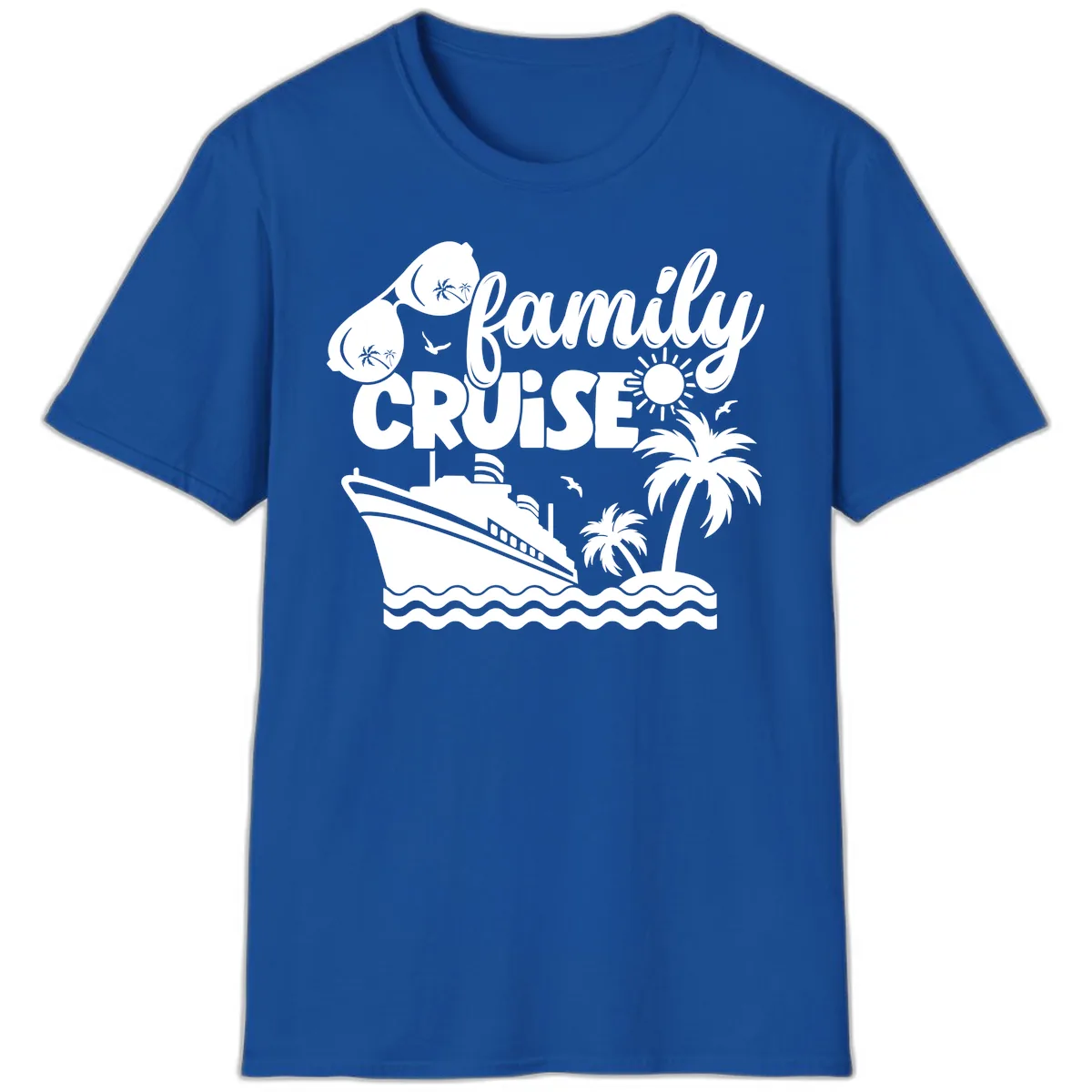 Family Cruise Vacation Fun T-Shirt in Royal