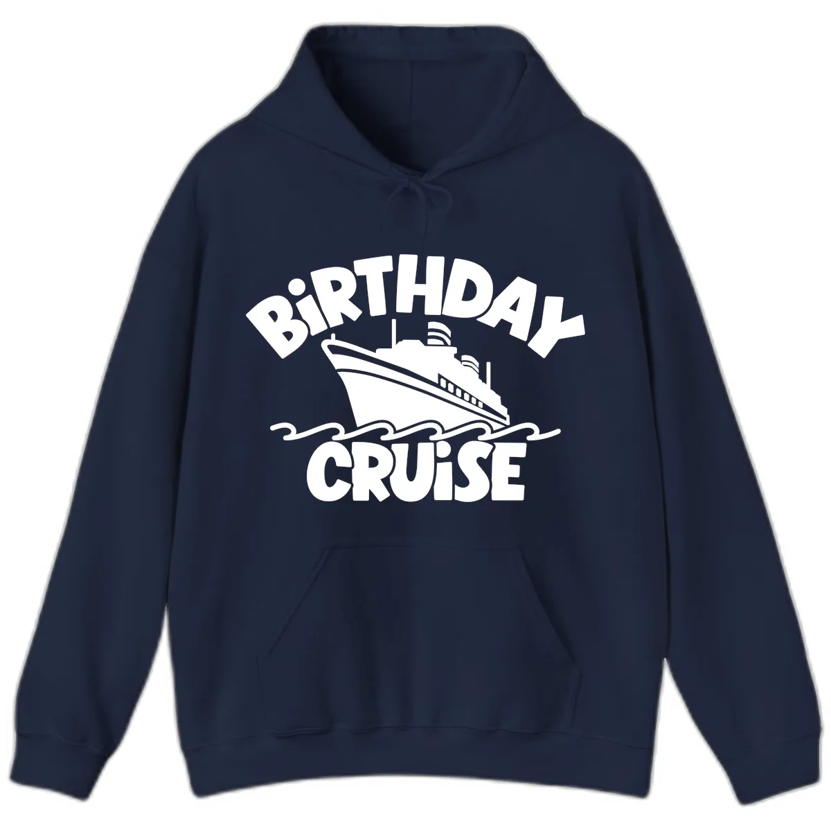 Birthday Cruise Ship Design Hoodie in Navy