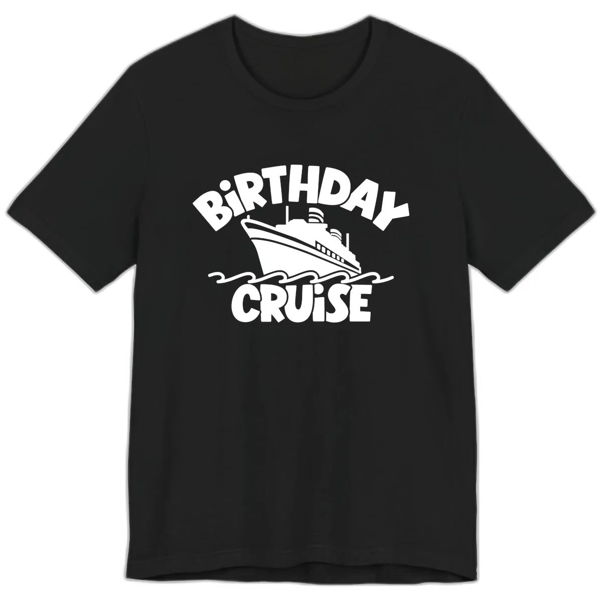 Birthday Cruise Ship Design Premium T-Shirt in Black