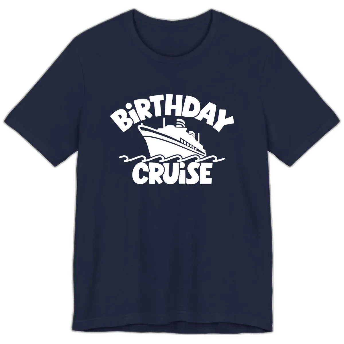 Birthday Cruise Ship Design Premium T-Shirt in Navy