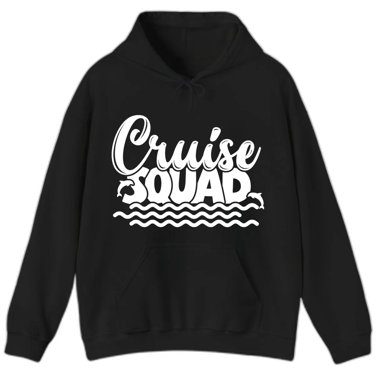 Cruise Squad Graphic Design Hoodie in Black