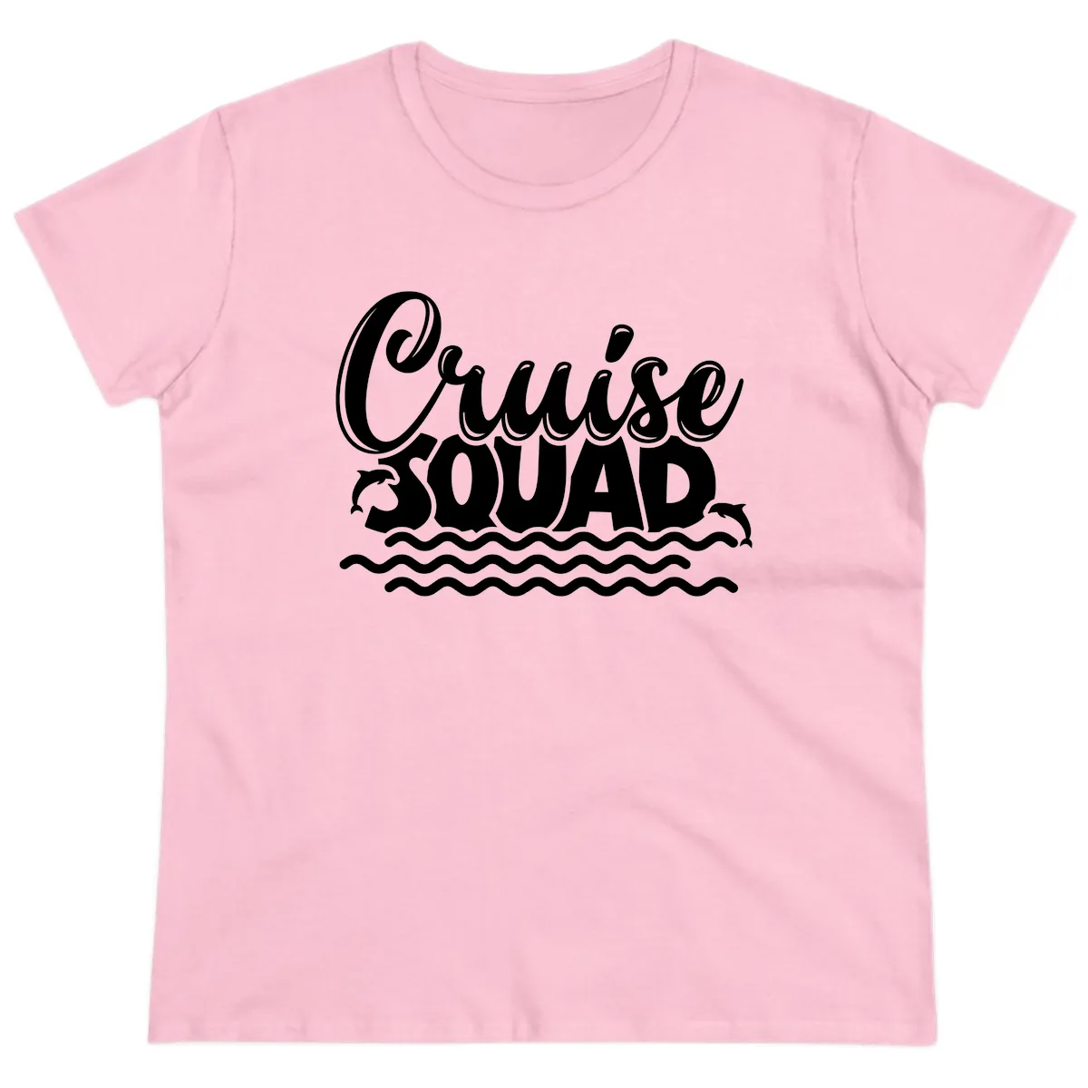 Cruise Squad Graphic Design Ladies Tee in Light Pink