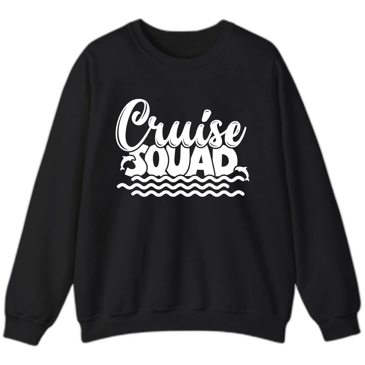 Cruise Squad Graphic Design Sweatshirt in Black