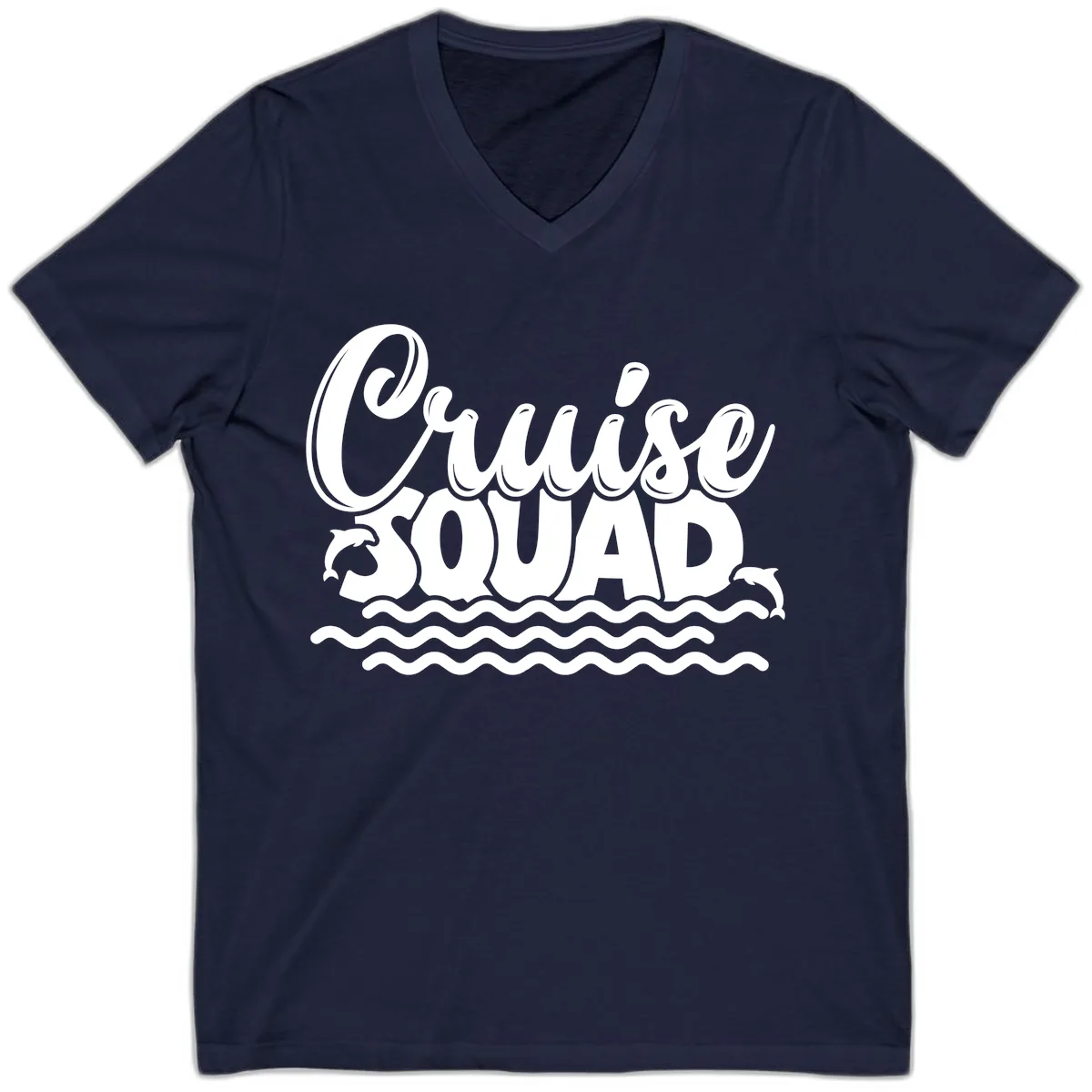 Cruise Squad Graphic Design V-Neck in Navy