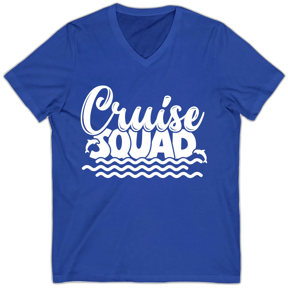 Cruise Squad Graphic Design V-Neck in True Royal