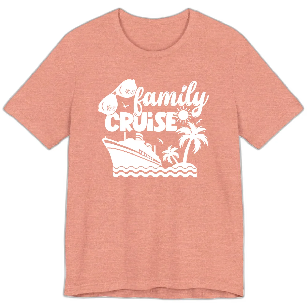 Family Cruise Vacation Fun Premium T-Shirt in Heather Sunset
