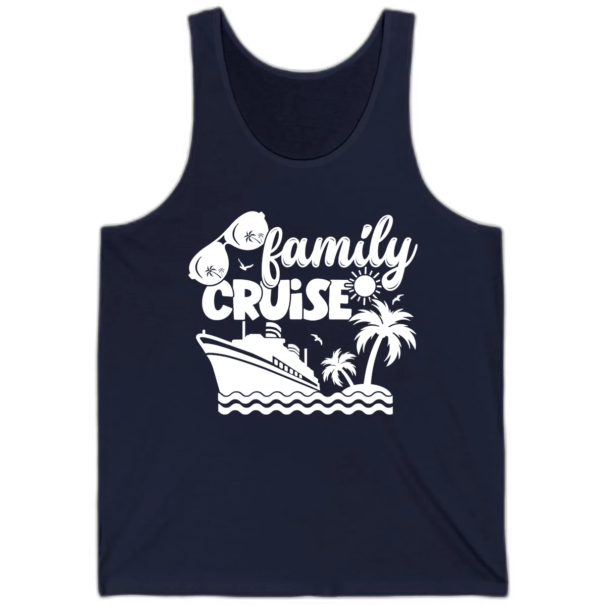 Family Cruise Vacation Fun Tank in Navy