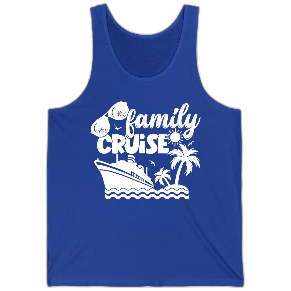 Family Cruise Vacation Fun Tank in True Royal