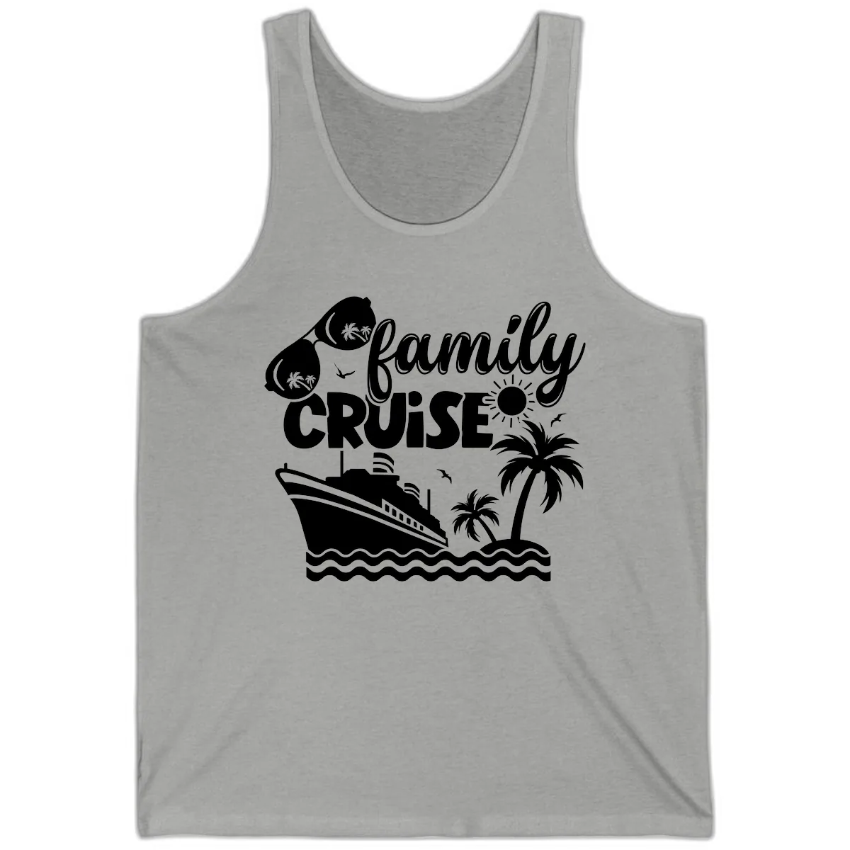 Family Cruise Vacation Fun Tank in Athletic Heather