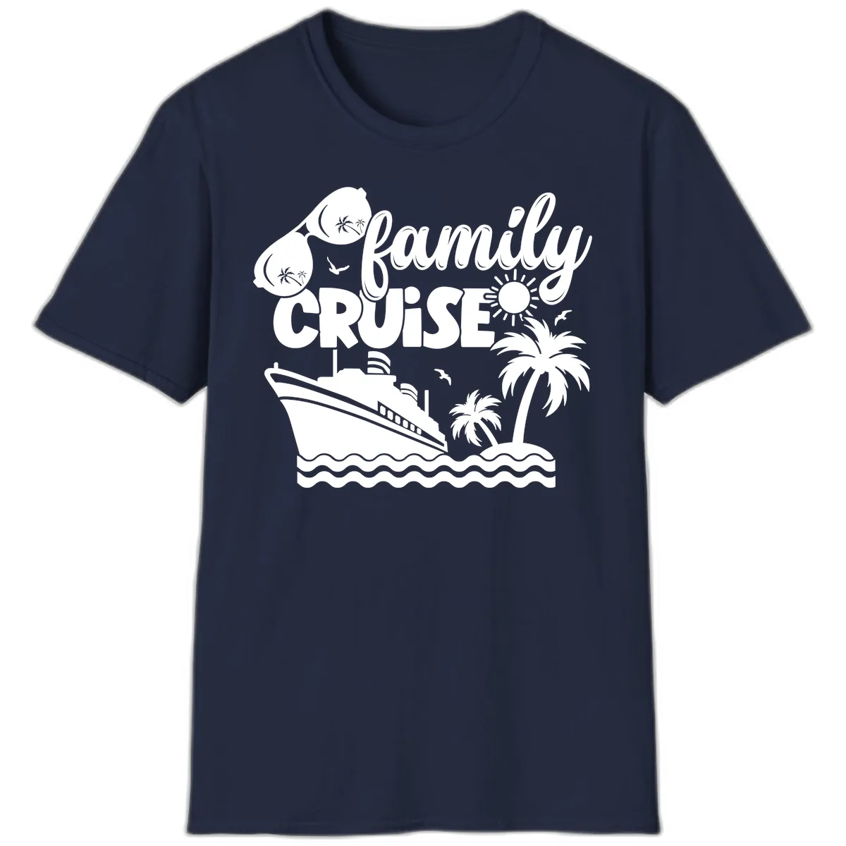 Family Cruise Vacation Fun T-Shirt in Navy