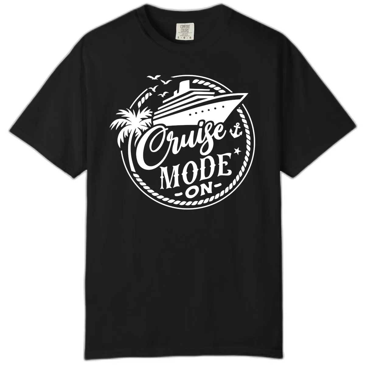 Cruise Mode On Graphic Tee Design Comfort Color in Black