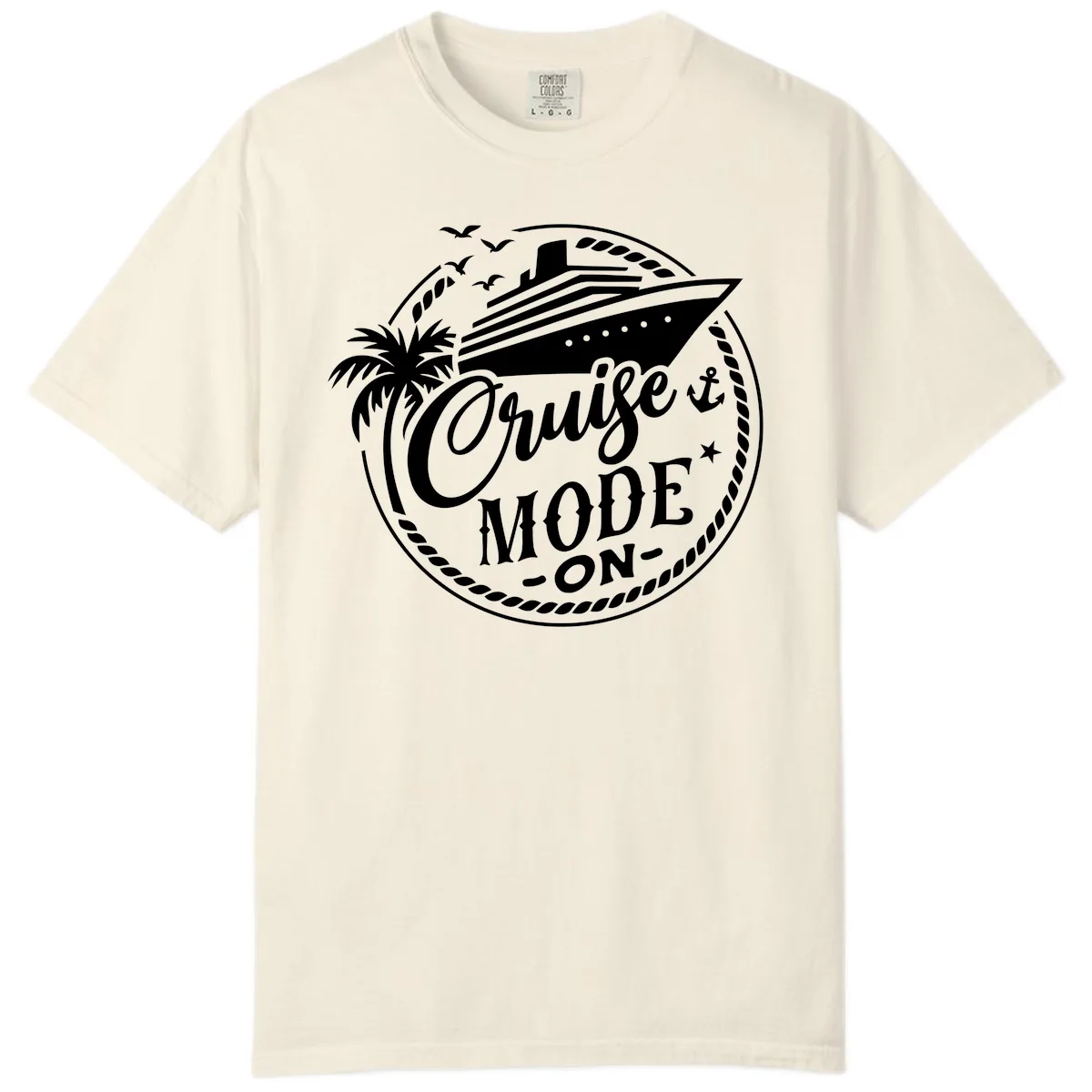 Cruise Mode On Graphic Tee Design Comfort Color in Ivory