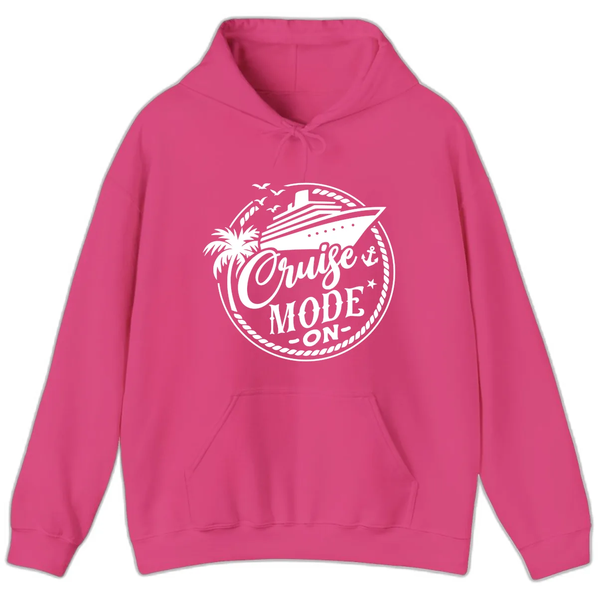 Cruise Mode On Graphic Tee Design Hoodie in Heliconia