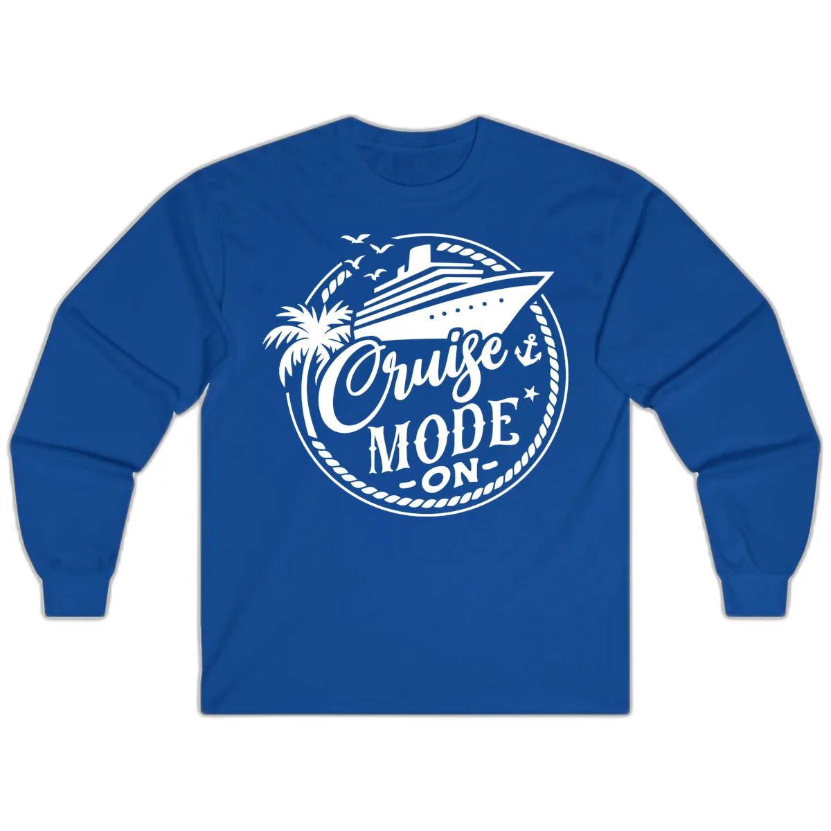 Cruise Mode On Graphic Tee Design Long Sleeve in Royal