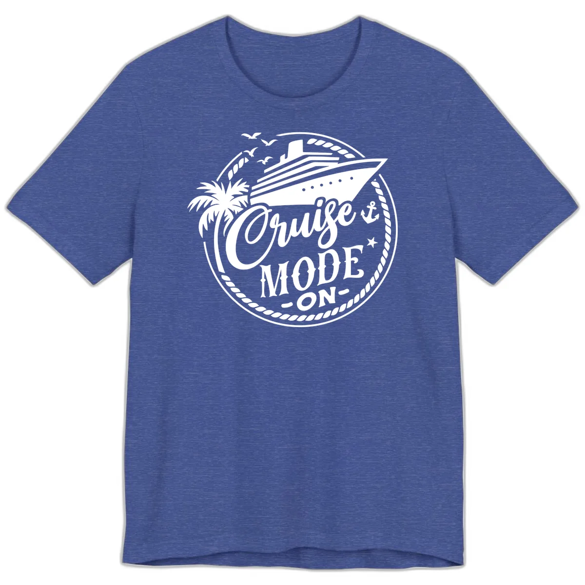 Cruise Mode On Graphic Tee Design Premium T-Shirt in Heather True Royal