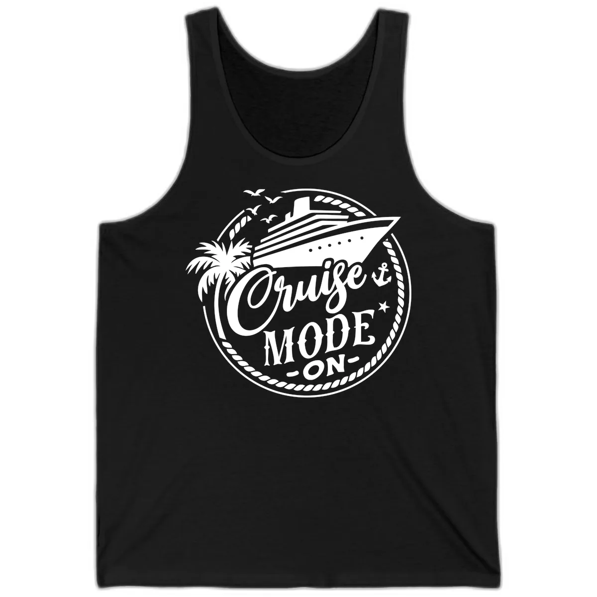 Cruise Mode On Graphic Tee Design Tank in Black