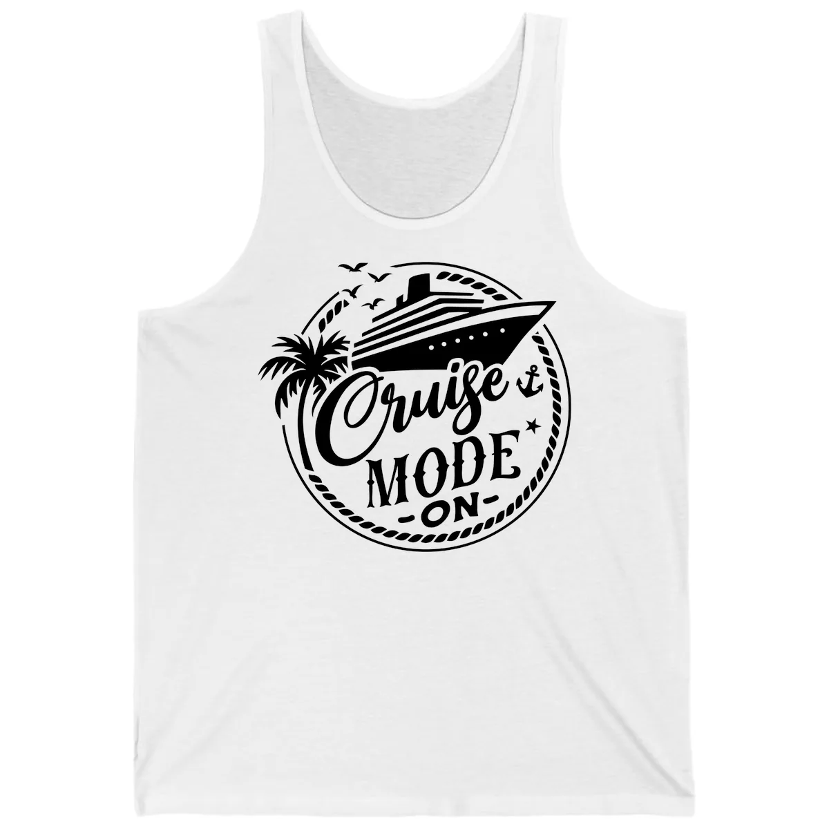 Cruise Mode On Graphic Tee Design Tank in White