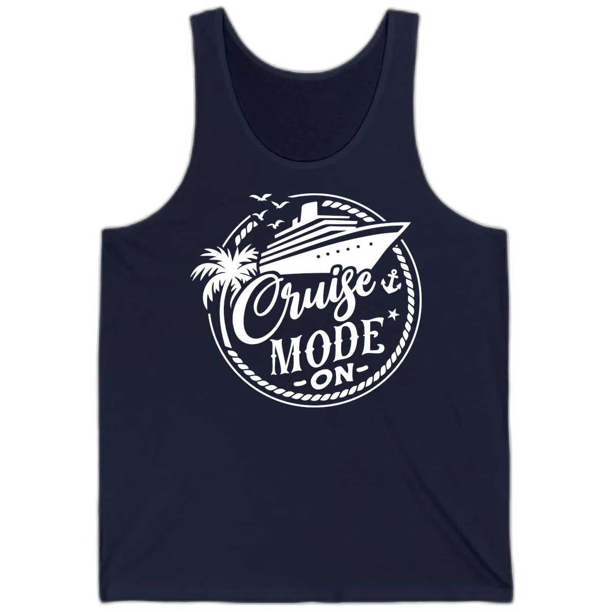 Cruise Mode On Graphic Tee Design Tank in Navy