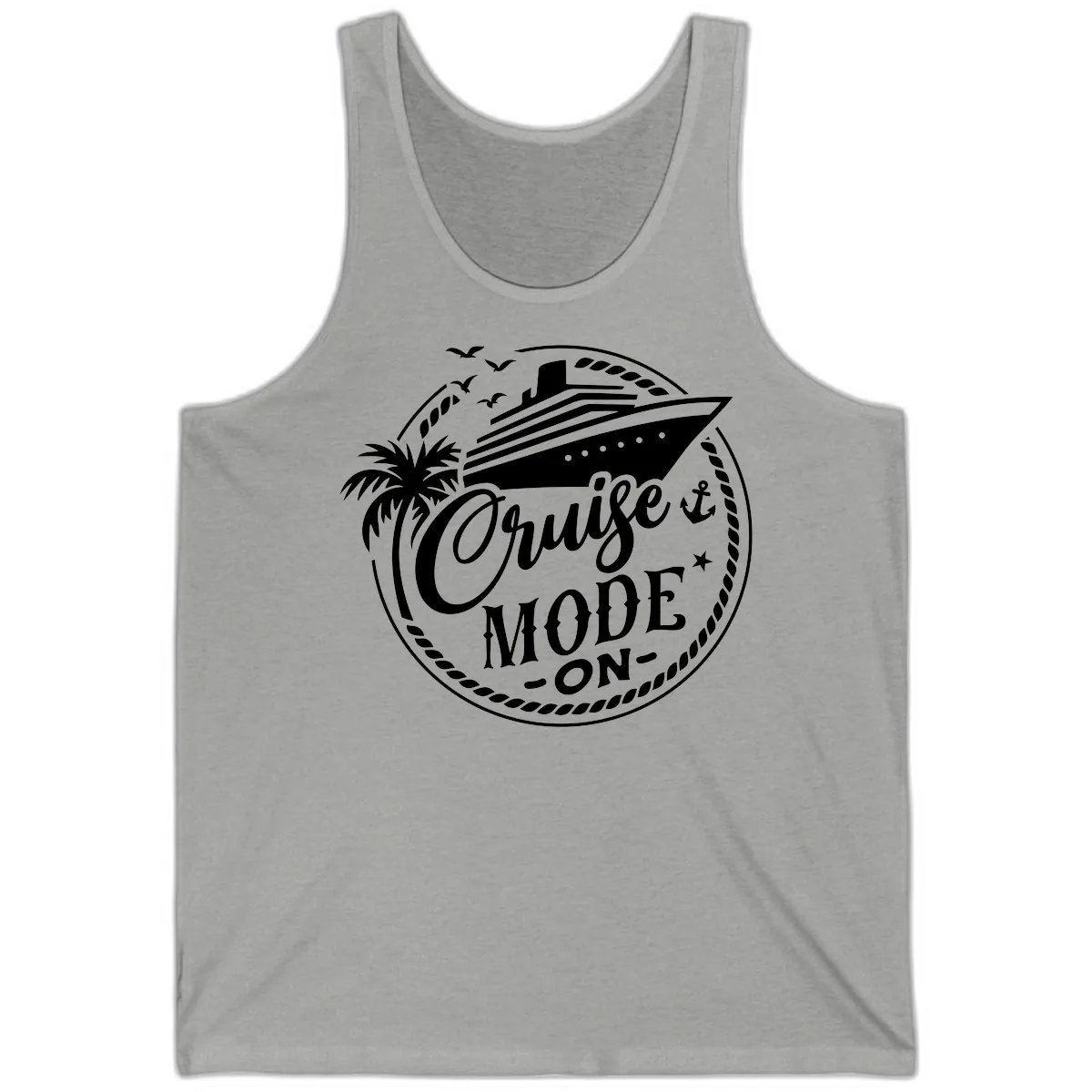 Cruise Mode On Graphic Tee Design Tank in Athletic Heather