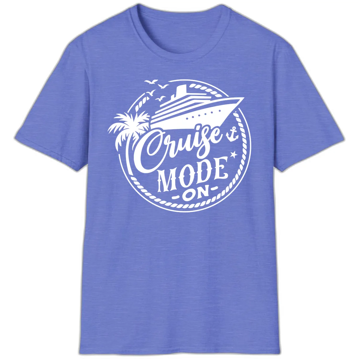 Cruise Mode On Graphic Tee Design T-Shirt in Heather Royal