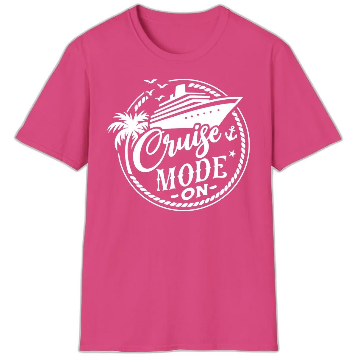 Cruise Mode On Graphic Tee Design T-Shirt in Heliconia