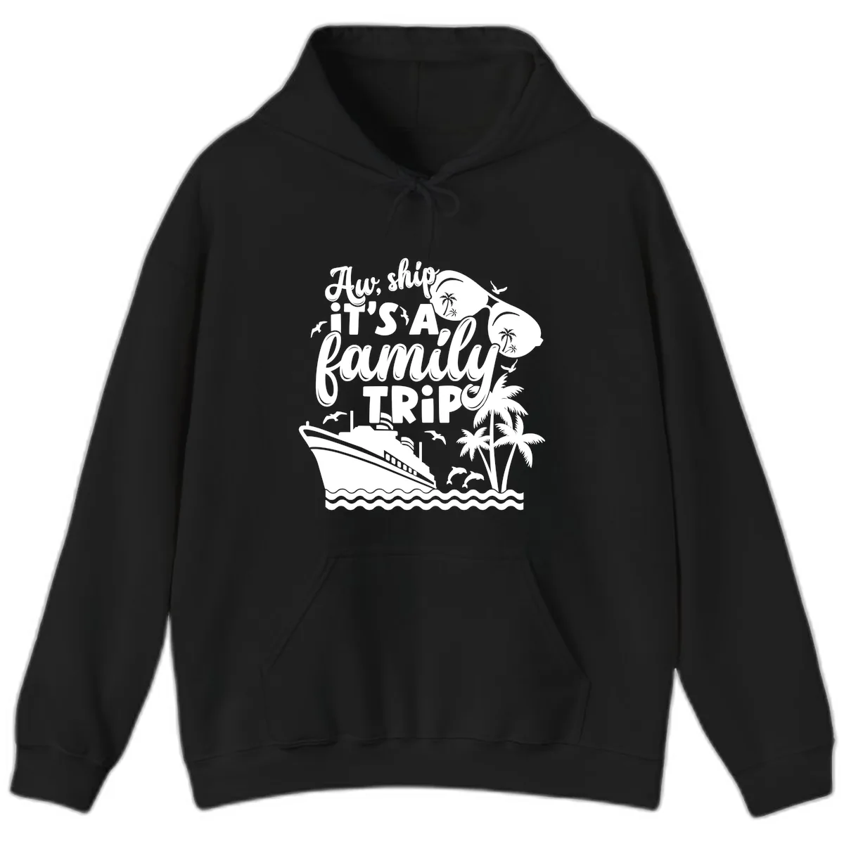 Aw, Ship It's A Family Trip Hoodie in Black