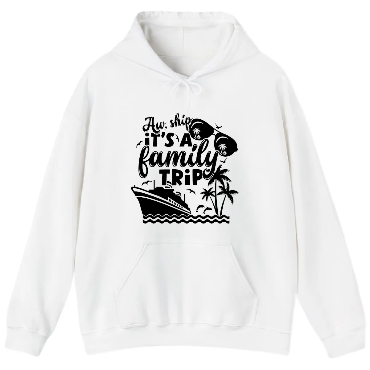 Aw, Ship It's A Family Trip Hoodie in White