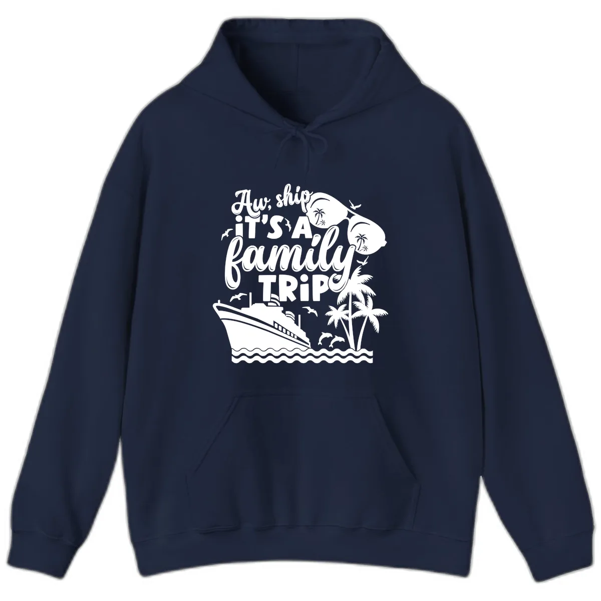 Aw, Ship It's A Family Trip Hoodie in Navy
