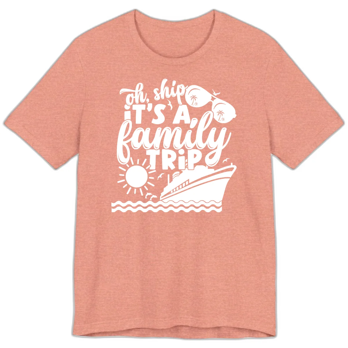 Oh Ship It's A Family Trip Design Premium T-Shirt in Heather Sunset