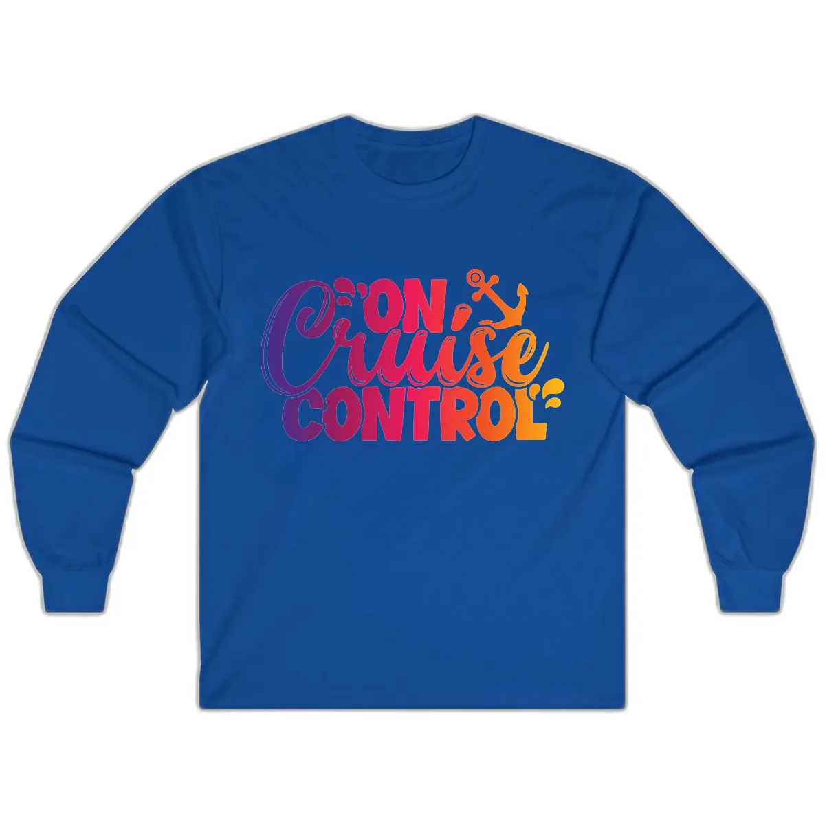 On Cruise Control Funny Vacation Design Long Sleeve in Royal
