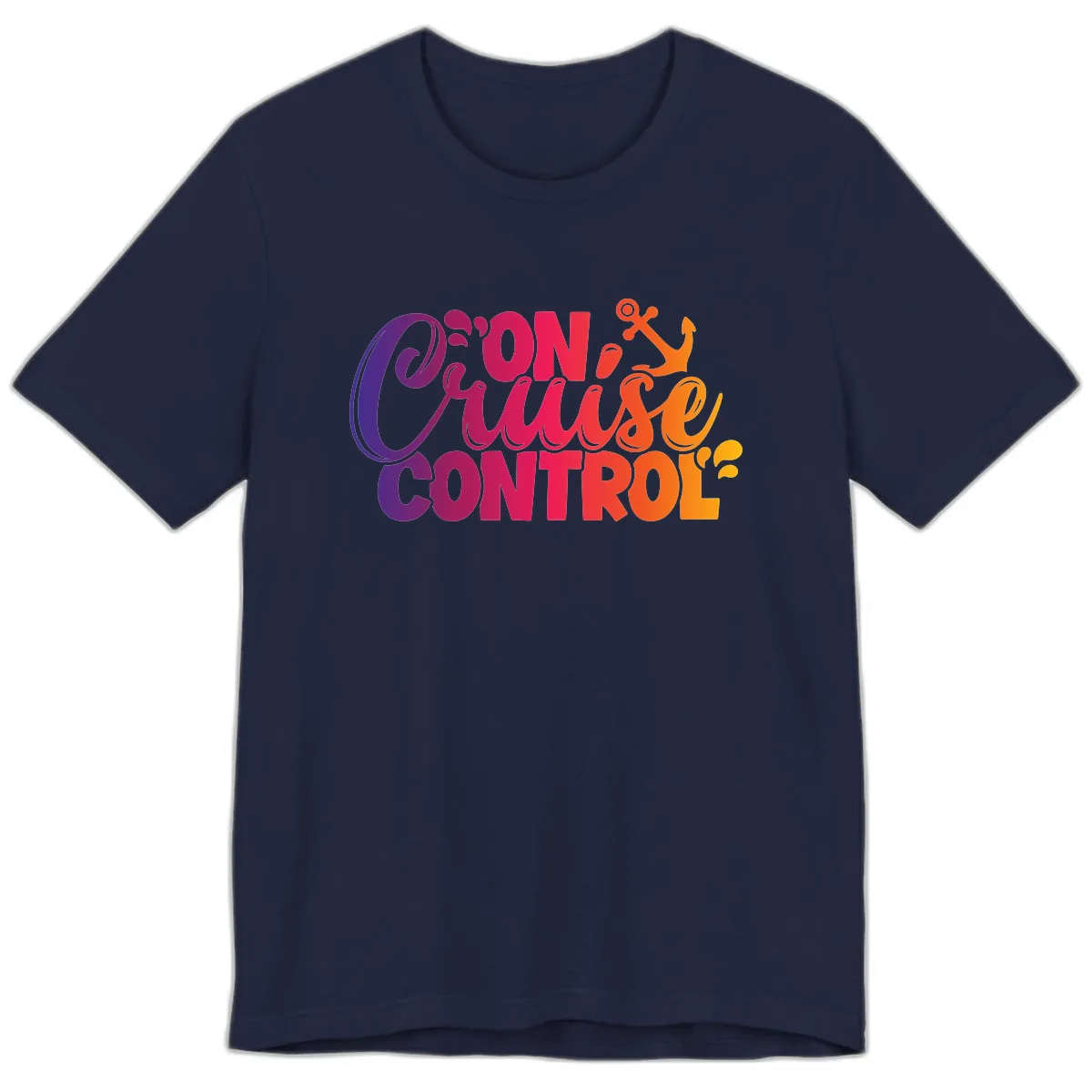 On Cruise Control Funny Vacation Design Premium T-Shirt in Navy