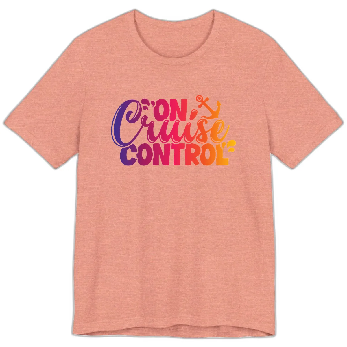 On Cruise Control Funny Vacation Design Premium T-Shirt in Heather Sunset