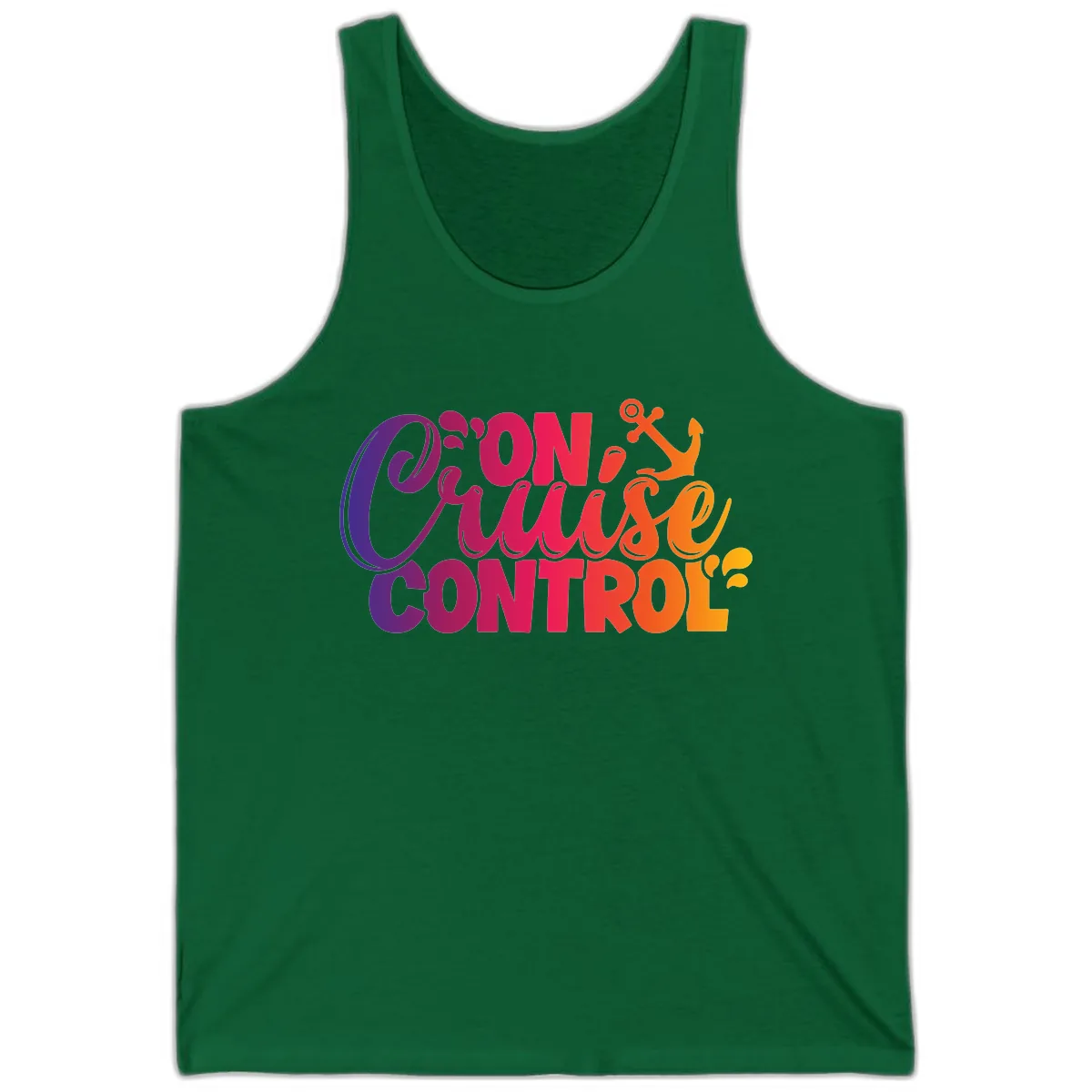 On Cruise Control Funny Vacation Design Tank in Kelly