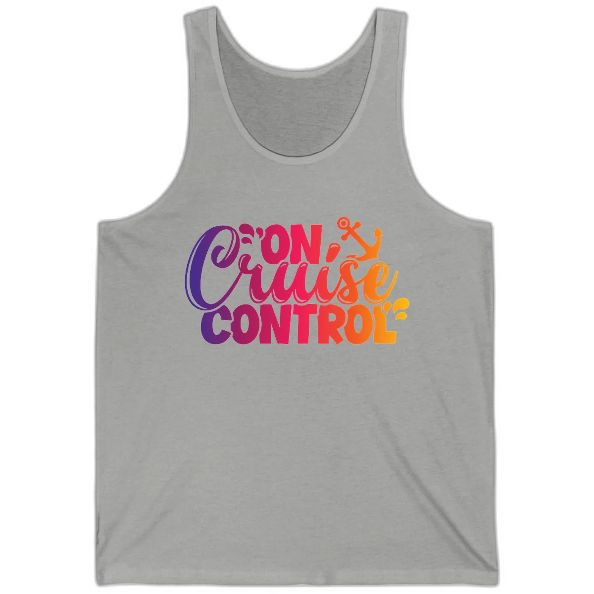 On Cruise Control Funny Vacation Design Tank in Athletic Heather