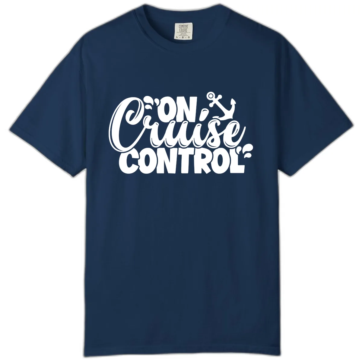 On Cruise Control Funny Vacation Design Comfort Color in Navy