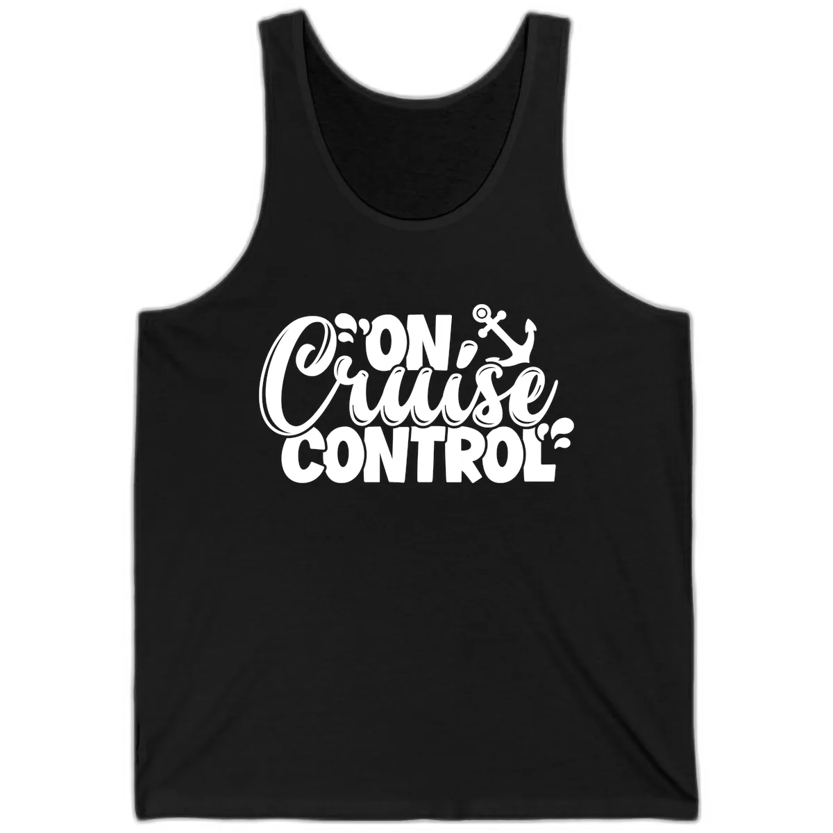 On Cruise Control Funny Vacation Design Tank in Black
