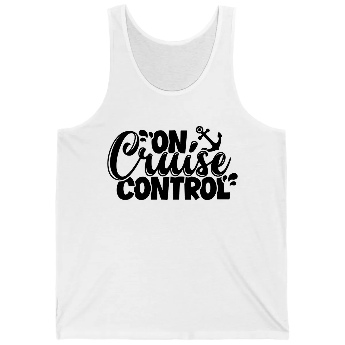 On Cruise Control Funny Vacation Design Tank in White