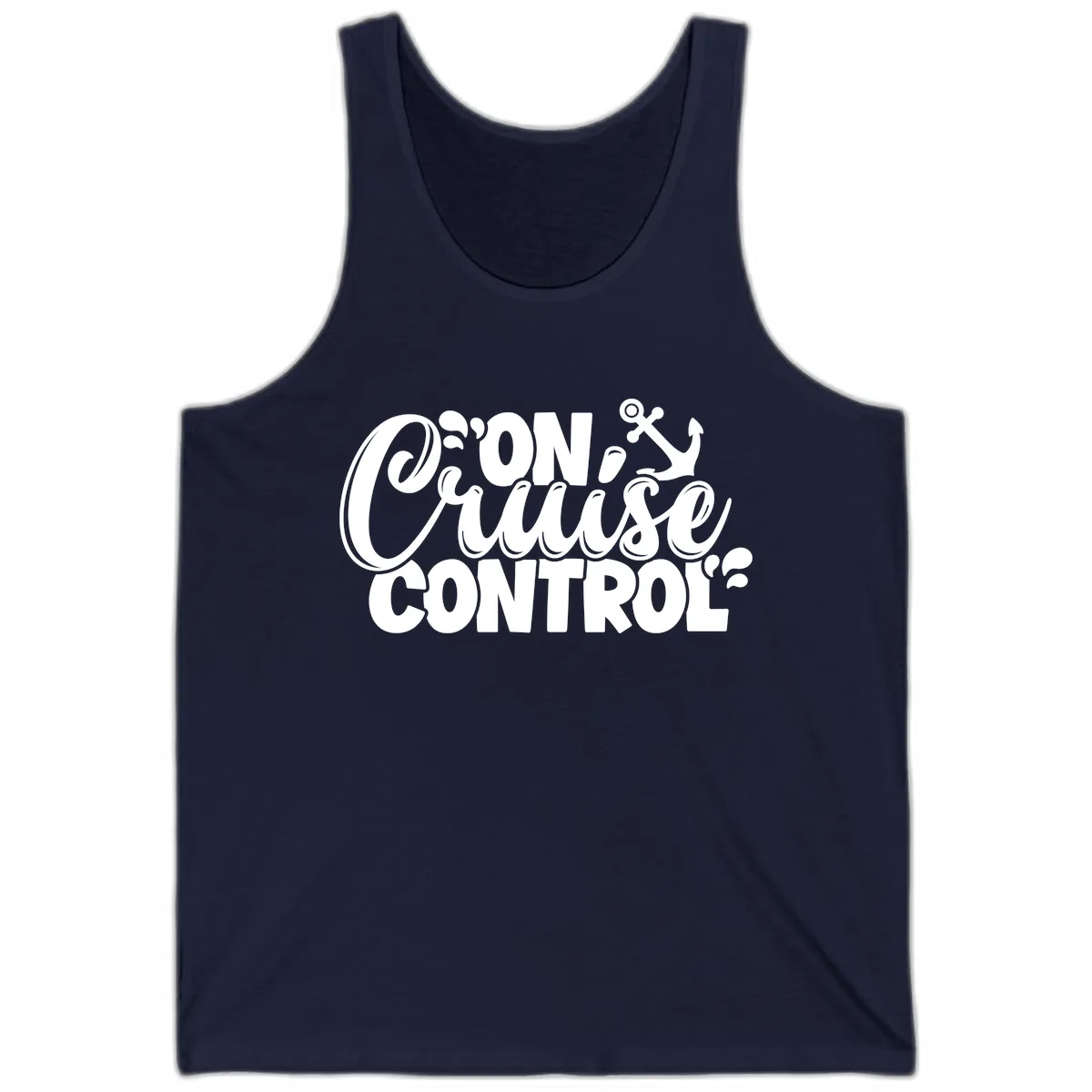On Cruise Control Funny Vacation Design Tank in Navy