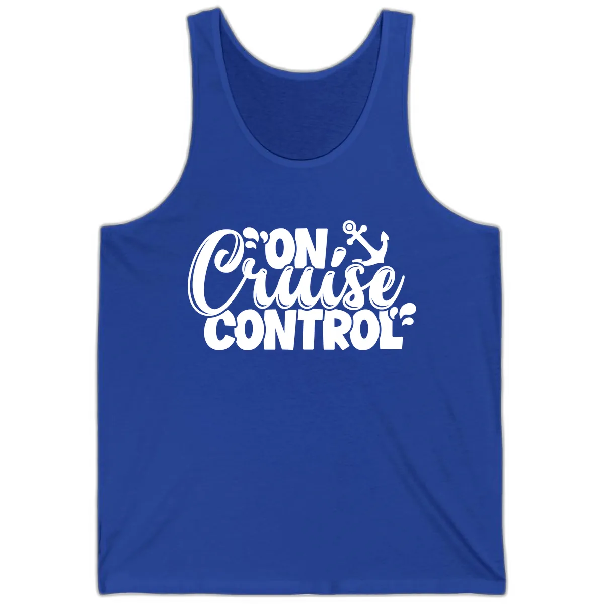 On Cruise Control Funny Vacation Design Tank in True Royal